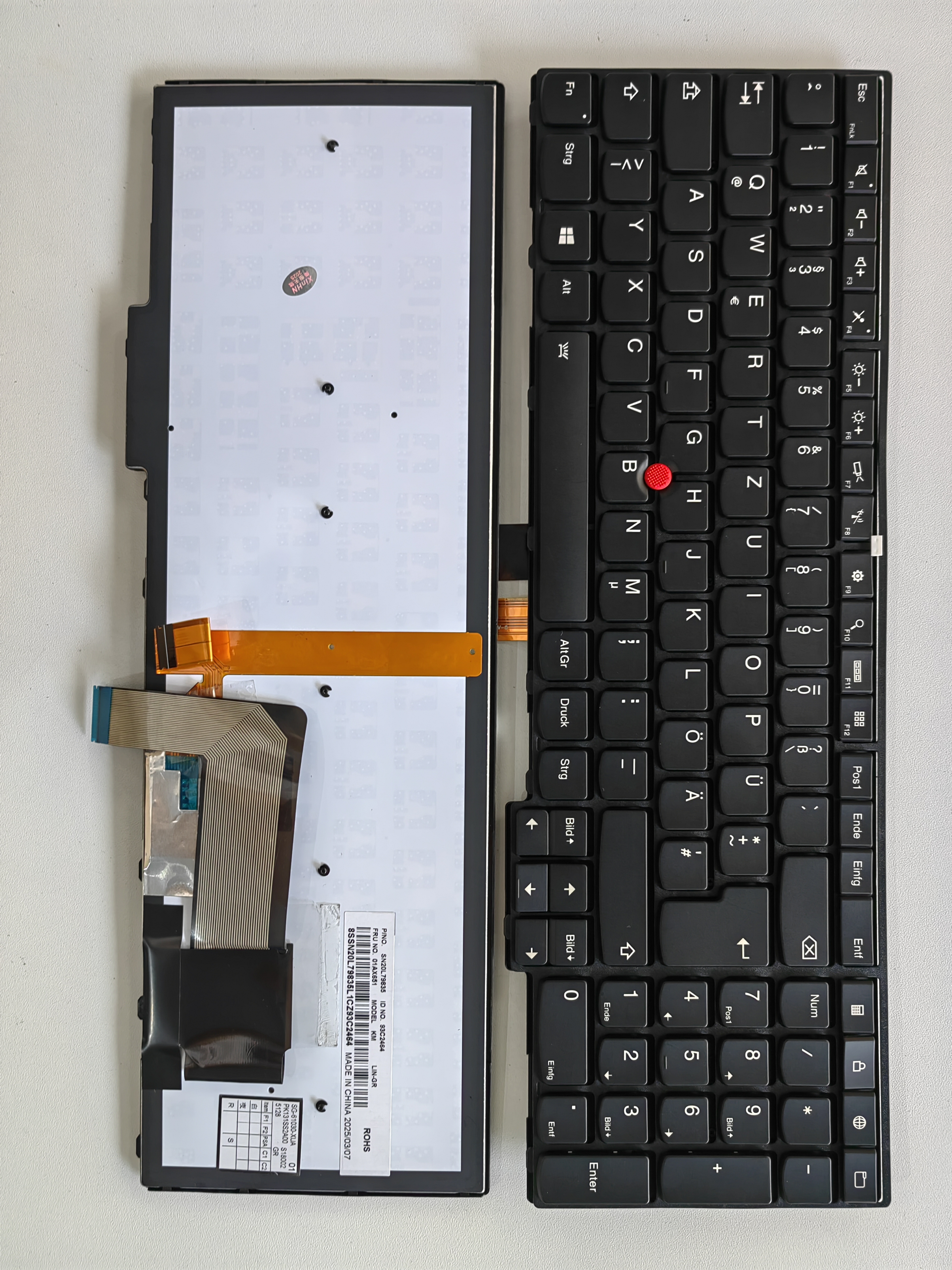 Picture of New Replacement Laptop Keyboard For IBM E531/T540/E540/T540/W540/T531 BLACK FRAME BLACK With Point Backlit (OEM) GR Layout